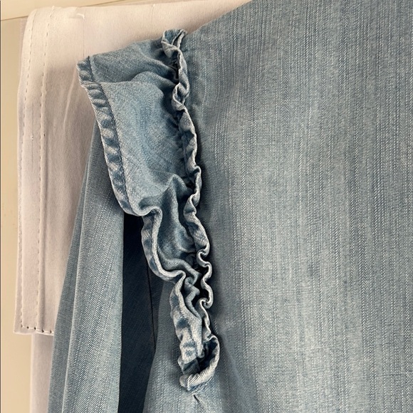 Anthropologie Blue Long Sleeve Mandarin Collar Dress Size XL EUC - Picture 5 of 10